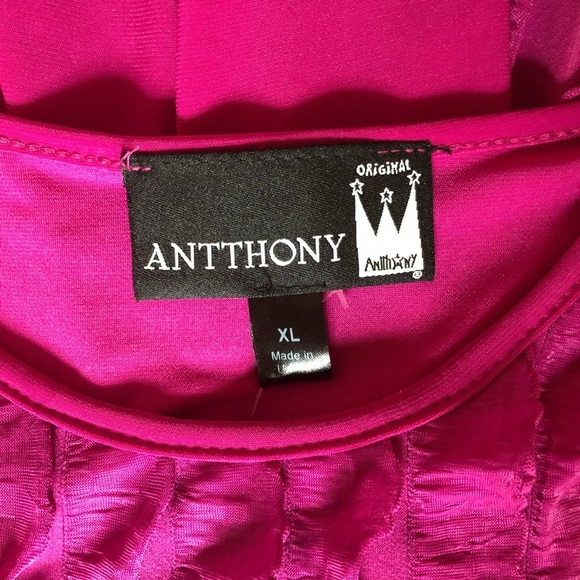 Antthony Original pink long sleeve ruffle Top XL - Picture 4 of 8